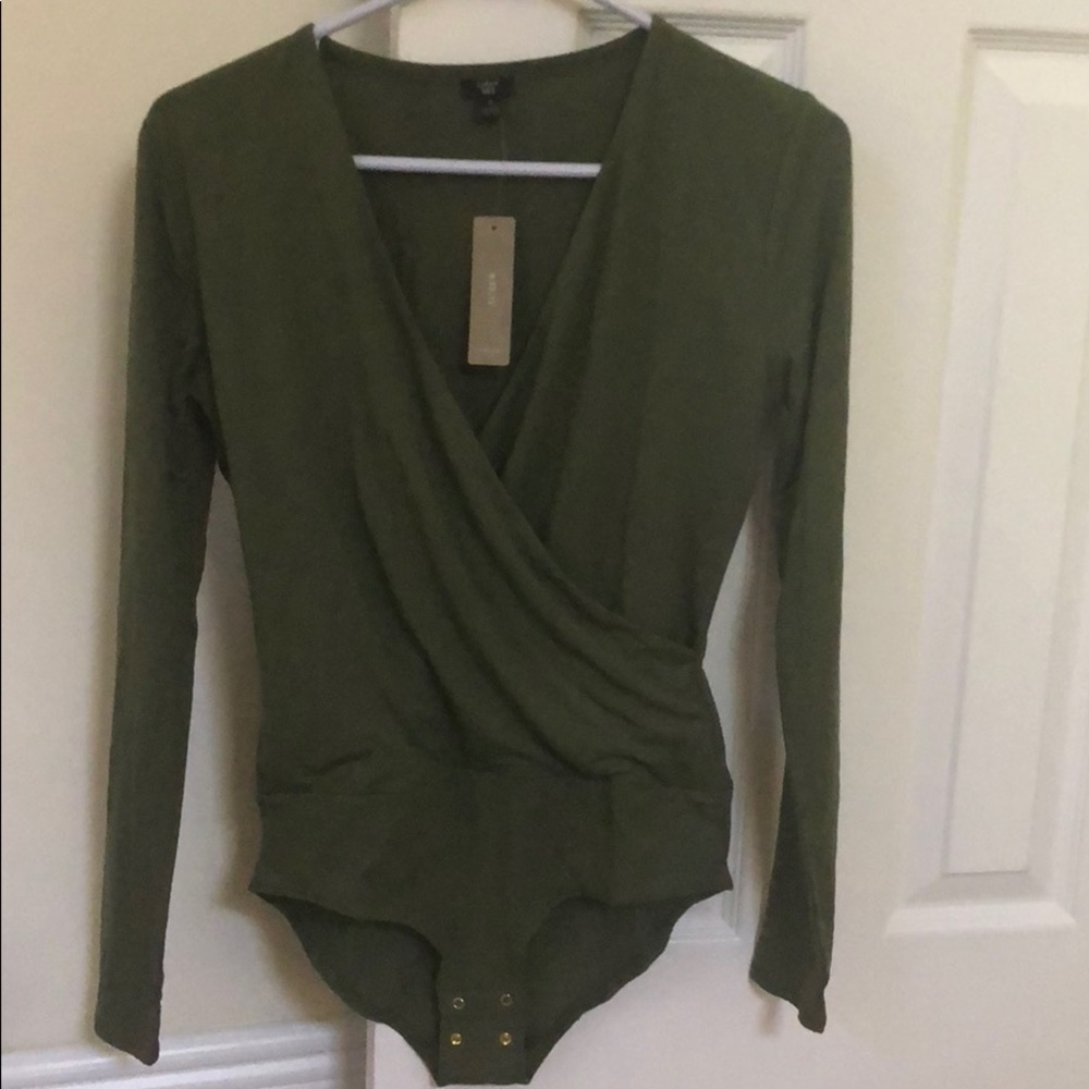 Jcrew Olive green bodysuit size small NWT